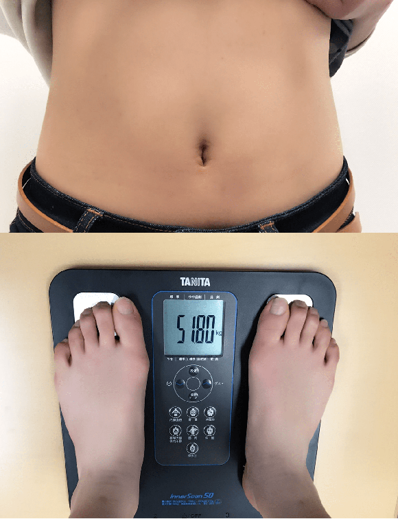 使用前の体重とウエスト
